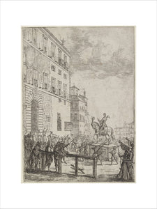 The Equestrian Statue is Guided to the Palazzo di Spagna