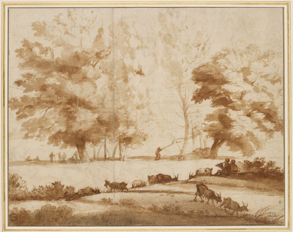 Landscape with Trees, Figures and Goats