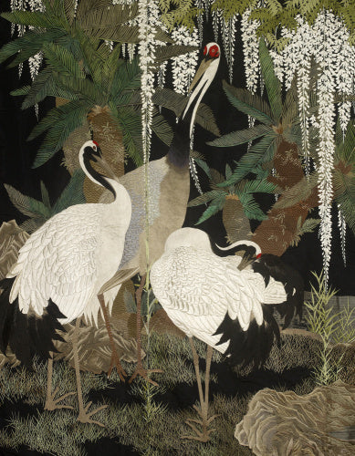Cranes, cycads, and wisteria