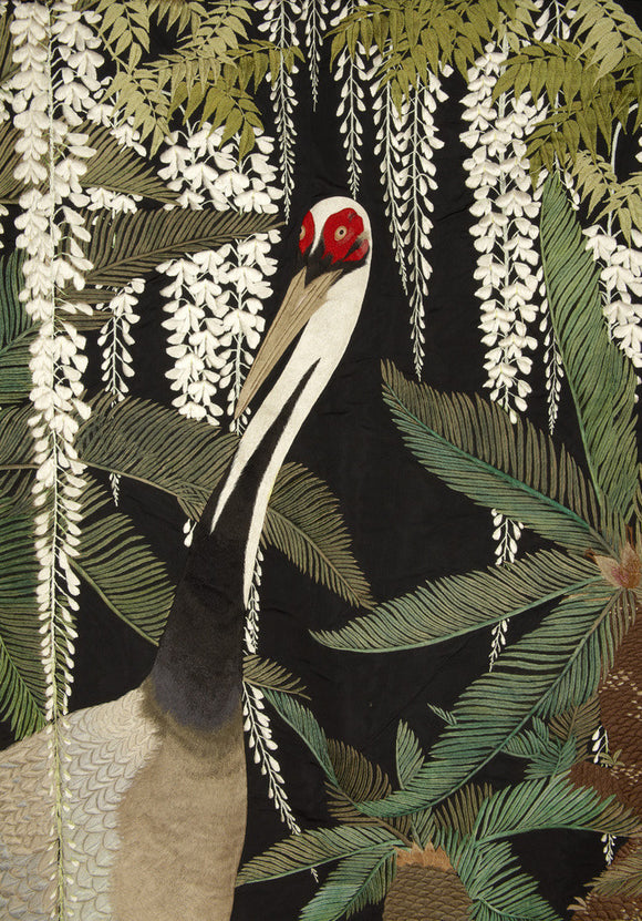 Cranes, cycads, and wisteria
