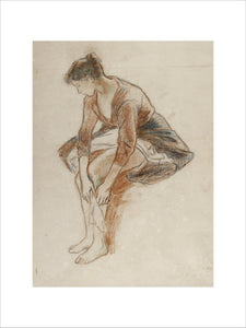 Study of a young woman bathing her legs