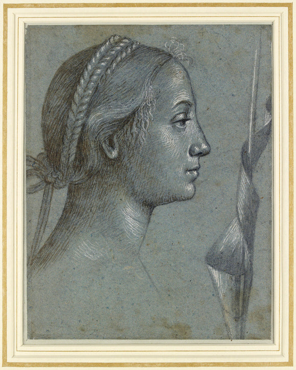 Recto: Head of a Woman with a Pennant wound round a Pole. Verso: Head of a Woman