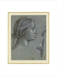 Recto: Head of a Woman with a Pennant wound round a Pole. Verso: Head of a Woman