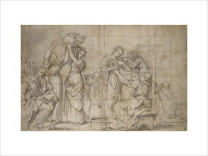 Recto: The Birth of the Baptist. Verso: Studies of two pairs of legs
