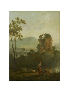 Pastoral Scene with Musicians by a classical Ruin, early 1770s