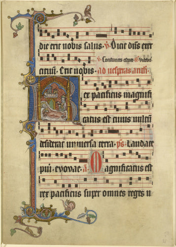 Illuminated page of Music for the Christmas Vespers