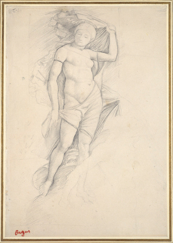 Woman, partly draped, with a slight Study of a Centaur, lower right, after Mantegna
