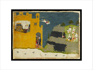 Angada delivers Rama's message to Ravana