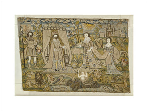 Embroidered picture: "The Proclamation of Solomon