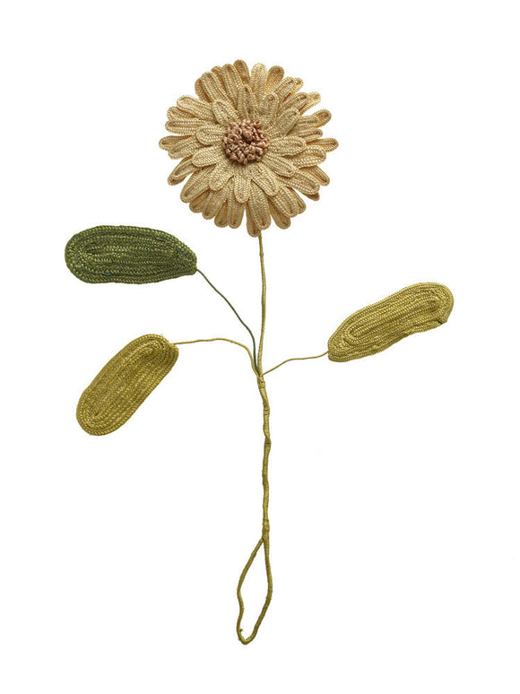 Needlework favour or love token: Marigold or sunflower