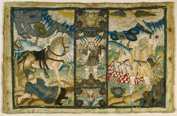 Book cover with Biblical scenes, mid-17th century
