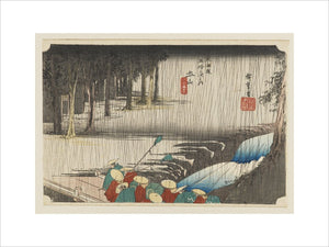 Woodblock print - Tsuchiyama (Haru no ame)