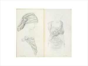 Sketchbook with figure and drapery studies'