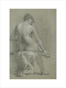 A nude woman seen from behind