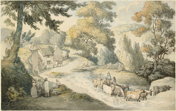 Landscape with Cattle fording a Stream