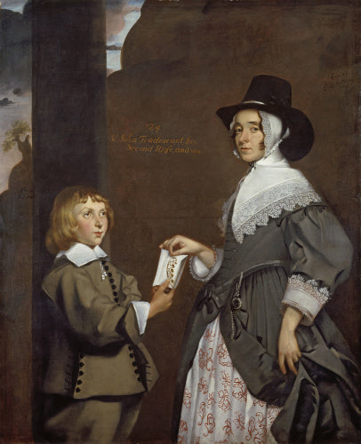 Hester Tradescant and her stepson John, 1645