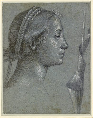 Recto: Head of a Woman with a Pennant wound round a Pole Verso: Head of a Woman