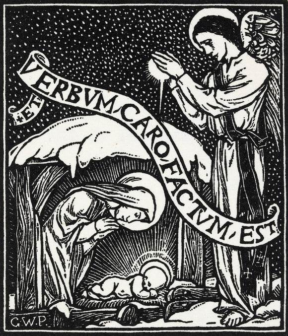 Christmas card: Et Verbum Caro Factum Est (Virgin and Child with an Angel)