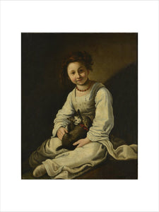 Girl with a Dog and a Kitten