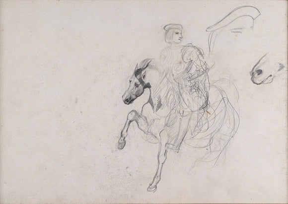 Recto: A Horseman wearing a Cuirass...