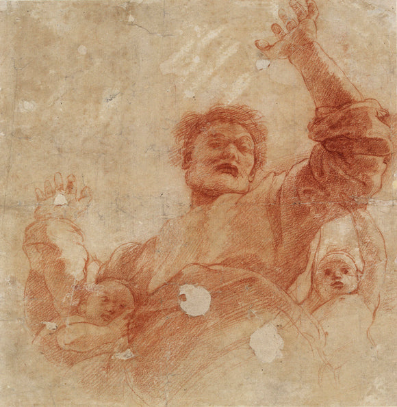 Recto: Study for a Figure of the Almighty