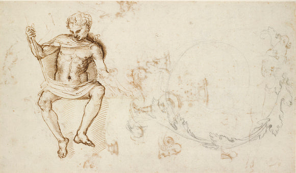 Recto: A nude Man seated, and other Studies