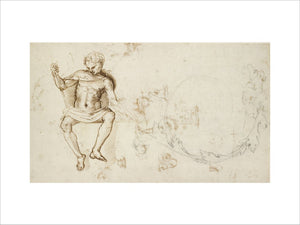 Recto: A nude Man seated, and other Studies