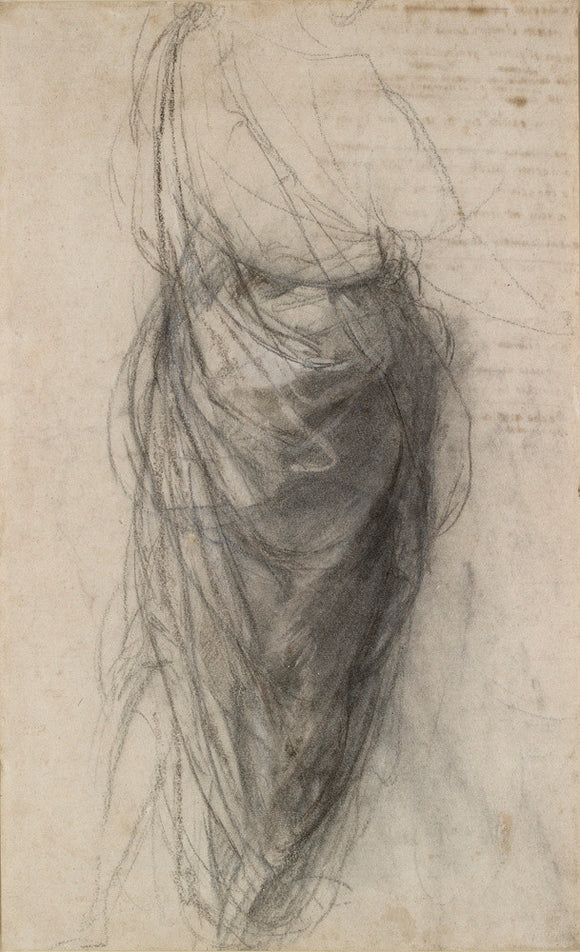 Recto: Study for the Drapery of a Man in back view