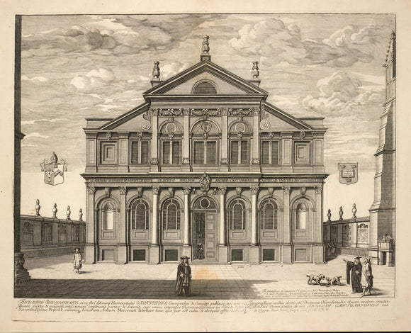 South Front of the Sheldonian Theatre, from 'Oxonia Illustrata' (1675)