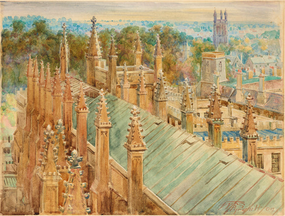 Looking down on the Roof of New College Hall  1909
