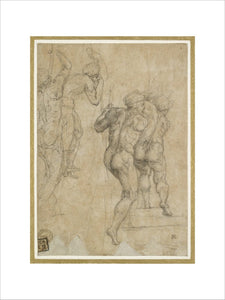 Two Soldiers seen from behind in variant Poses (studies for the Roman soldiers at lower left in the Crucifixion of Saint Peter)