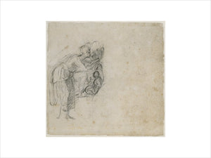 Verso: Study of a woman and child
